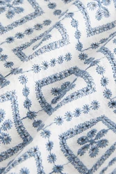 Next Kurzarmhemd mit Lochstickerei Blau/Grau