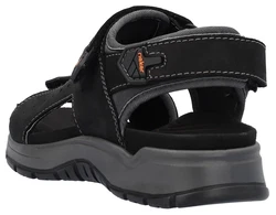 Rieker Sandale Klettschuh Freizeitsandale schwarz/grau