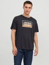 Jack & Jones Kurzarmshirt JJSTEEL TEE SS CREW NECK Schwarz/Hellblau/Dunkelblau