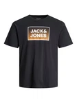 Jack & Jones Kurzarmshirt JJSTEEL TEE SS CREW NECK Schwarz/Hellblau/Dunkelblau