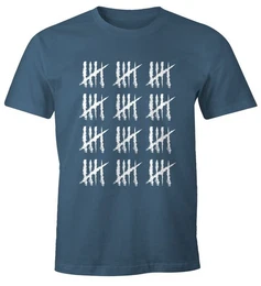 Print-Shirt Herren T-Shirt 60 Geburtstag Strichliste Striche Jubilum Jahrgang mit Print
