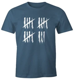 Print-Shirt Herren T-Shirt 18 Geburtstag Strichliste Striche Jubilum Jahrgang mit Print