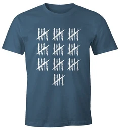 Print-Shirt Herren T-Shirt 50 Geburtstag Strichliste Striche Jubilum Jahrgang mit Print