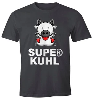 MoonWorks Print-Shirt Tier-Motiv Super Kuhl Fun-Shirt Türkis/Dunkelgrau/Schwarz MoonWorks Print-Shirt Tier-Motiv Super Kuhl Fun-Shirt Türkis/Dunkelgrau/Schwarz