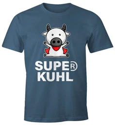 Print-Shirt Lustiges Herren T-Shirt Tier-Motiv Super Kuhl Kuh Fun-Shirt mit Print