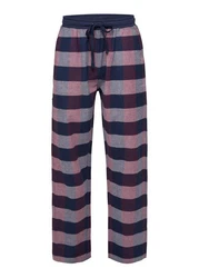 Phil & Co. Schlafanzug FLANELL Pyjamahose Dunkelblau/Lila