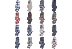 Phil & Co. Schlafanzug FLANELL Pyjamahose Grau/Dunkelblau/Blau/Lila/Hellblau