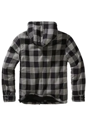 Brandit Jacke Lumber Hooded (1-St) Schwarz/Grau/Dunkelgrau