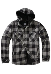 Brandit Jacke Lumber Hooded (1-St) Schwarz/Grau/Dunkelgrau
