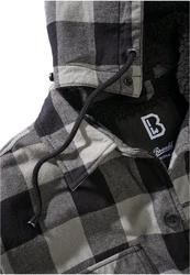 Brandit Jacke Lumber Hooded (1-St) Schwarz/Grau/Dunkelgrau