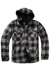 Brandit Jacke Lumber Hooded (1-St) Schwarz/Grau/Dunkelgrau