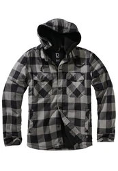 Brandit Jacke Lumber Hooded (1-St) Schwarz/Grau/Dunkelgrau