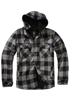 Brandit Jacke Lumber Hooded (1-St) Schwarz/Grau/Dunkelgrau