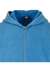 URBAN CLASSICS Sweatjacke Herren 90's Zip Hoodie Blau/Hellblau