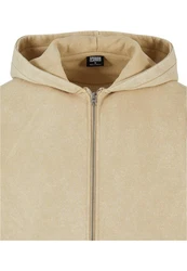URBAN CLASSICS Sweatjacke Herren 90's Zip Hoodie Khaki/Beige/Braun