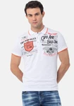Cipo & Baxx Poloshirt Weiß/Creme/Rot/Braun