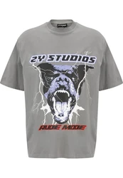 2Y Studios Herren Rottweiler Oversize Tee Grau/Hellgrau/Rot