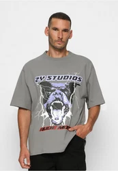2Y Studios Herren Rottweiler Oversize Tee Grau/Hellgrau/Rot