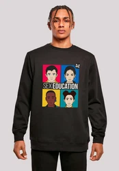 F4NT4STIC Sweatshirt Sex Education Teen Illustrated Netflix TV Series Schwarz/Rot