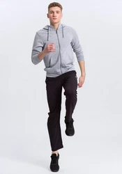 Erima Sweatjacke Basic Kapuzenjacke Hellgrau/Dunkelgrau/Grau