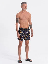 OMBRE Badeshorts für Männer Print Orange/Gelb/Rot/Dunkelblau