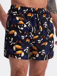 OMBRE Badeshorts für Männer Print Orange/Gelb/Rot/Dunkelblau