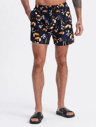 OMBRE Badeshorts für Männer Print Orange/Gelb/Rot/Dunkelblau