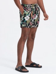 OMBRE Badeshorts für Männer Print Mischfarben/Schwarz/Grün
