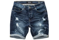 REPUBLIX Jeansshorts ZYAIRE Herren Regular Fit Dunkelblau/Blau/Lila