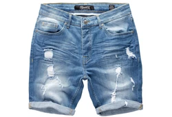 REPUBLIX Jeansshorts ZYAIRE Herren Regular Fit Rot/Hellblau/Blau/Dunkelblau