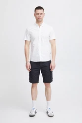 Blend Kurzarmhemd Shirt Weiß/Grau/Creme