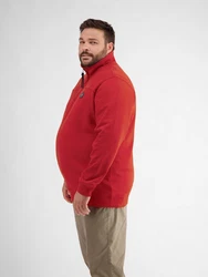 LERROS Sweatshirt Sweat-Troyer mit Steppnähten Rot/Dunkelrot