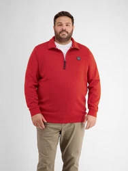 LERROS Sweatshirt Sweat-Troyer mit Steppnähten Rot/Dunkelrot