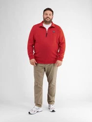 LERROS Sweatshirt Sweat-Troyer mit Steppnähten Rot/Dunkelrot