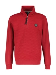 LERROS Sweatshirt Sweat-Troyer mit Steppnähten Rot/Dunkelrot