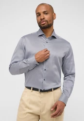 Eterna Langarmhemd MODERN FIT Grau/Blau/Dunkelblau
