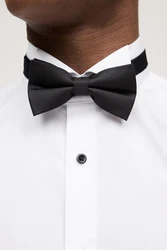 Next Formelles Slim Fit Hemd mit Fliege im Set (2-tlg) Weiß/Schwarz