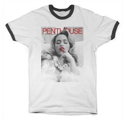 Penthouse T-Shirt Cover Ringer Tee Weiß/Rosa/Braun/Rot/Creme