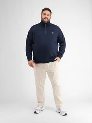 LERROS Sweatshirt Sweat-Troyer mit Steppnähten Dunkelblau