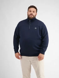 LERROS Sweatshirt Sweat-Troyer mit Steppnähten Dunkelblau