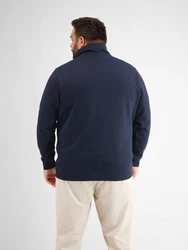 LERROS Sweatshirt Sweat-Troyer mit Steppnähten Dunkelblau