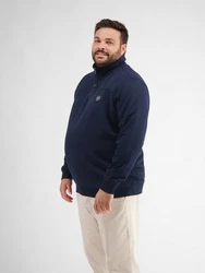 LERROS Sweatshirt Sweat-Troyer mit Steppnähten Dunkelblau