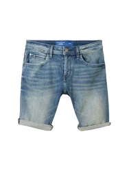 TOM TAILOR Jeansshorts TTJOSH Regular Slim Superflex Blau/Hellblau