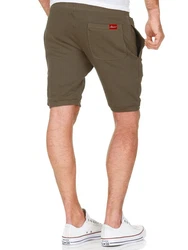 Amaci&Sons Herren Shorts Bermuda Sweatshorts Jogginghose 8004 Khaki/Dunkelgrün