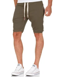 Amaci&Sons Herren Shorts Bermuda Sweatshorts Jogginghose 8004 Khaki/Dunkelgrün