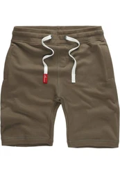 Amaci&Sons Herren Shorts Bermuda Sweatshorts Jogginghose 8004 Khaki/Dunkelgrün