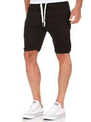 Amaci&Sons Herren Shorts Bermuda Sweatshorts Jogginghose 8004 Schwarz/Khaki