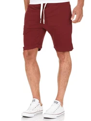 Amaci&Sons Herren Shorts Bermuda Sweatshorts Jogginghose 8004 Dunkelrot/Rot/Bordeaux