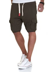 Amaci&Sons Sweatshorts ECORSE Herren Bermuda Hose Khaki/Dunkelgrün
