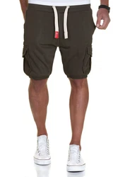 Amaci&Sons Sweatshorts ECORSE Herren Bermuda Hose Khaki/Dunkelgrün